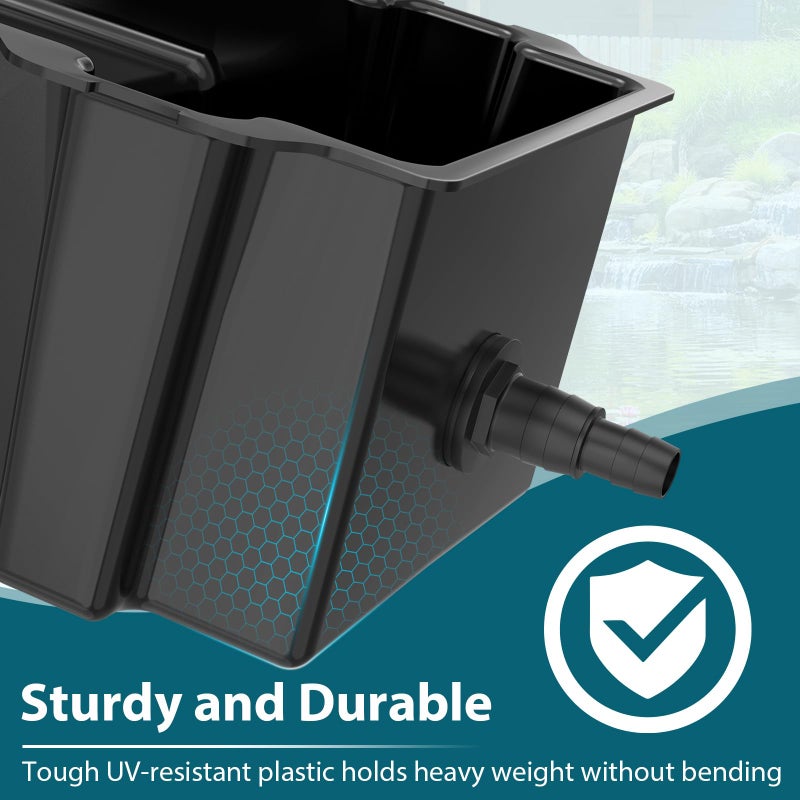 3 BUZZLETT Buzzlett Waterfall Spillway with 8 inch Wide Weir, Smooth Flow Pond Waterfall Box, Easy Installation, Durable Construction, Long-Lasting for Outdoor, Ideal for Gardens, Pond Water Features and Streams - Image 4